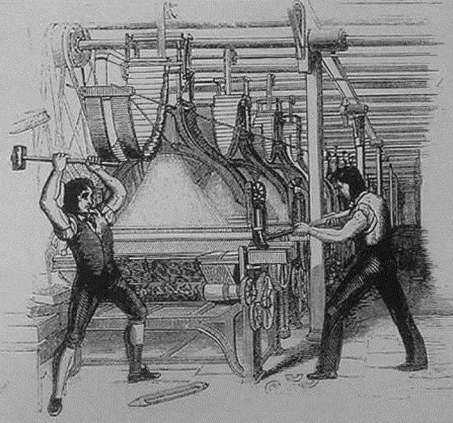 英国早期工人捣毁机器