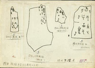 周堯為《中國昆蟲學史》摹寫的甲骨文材料。老科學家學術成長資料采集工程供圖