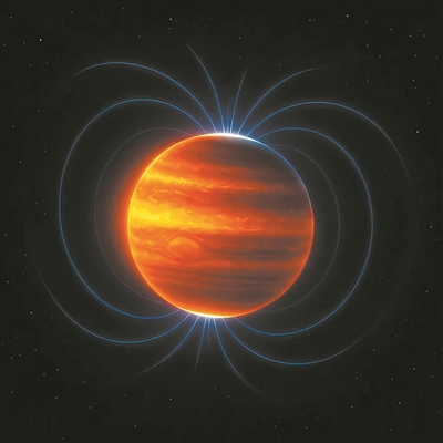 木星磁場（藝術圖）。圖片來源：物理學家組織網