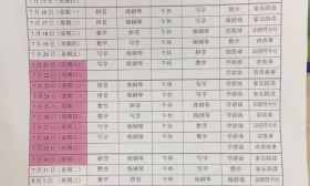 幼儿园才刚毕业，妈妈晒出一张女儿暑假课程表……
