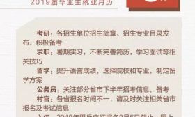超实用！2019届本科毕业生就业月历