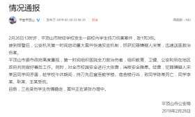 河南平顶山市财经学校学生持刀伤人 致1死3伤