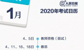 努力的你，收下這份2020年考試日歷！