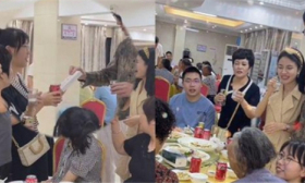 妹妹升学宴上姐夫偷偷送上惊喜，网友看颜值慕了：姐姐真会找老公！