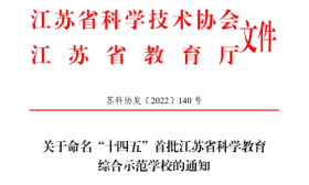 “十四五”首批江苏省科学教育综合示范学校名单公布！南京六所学校入选