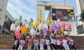 中山路小学大禹山校区：送上五彩缤纷气球，迎接国庆到来