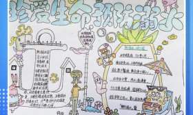 壹点海报｜山东中小学生“防溺水”手抄报日历展示