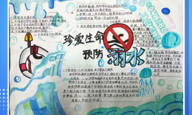 壹点海报｜山东中小学生“防溺水”手抄报日历展示