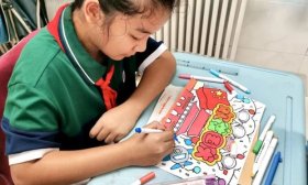 济南高新区景汇小学举行国庆节绘画作品展示活动