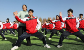 河南温县：太极拳“武”动校园