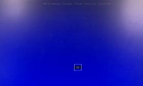 安装Ubuntu进入启动盘时显示Error：Verification failed :(0X1A)security violation