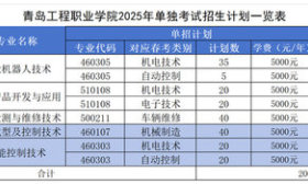 青岛工程职业学院2025年单招、综招计划290人