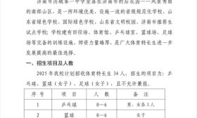 濟(jì)南市歷城第一中學(xué)2025年體育特長(zhǎng)生招生簡(jiǎn)章發(fā)布