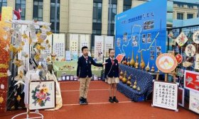 葫芦烙画、锡纸画……黄金谷学校亮相济南高新区“伙伴节”