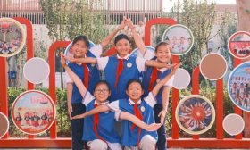 红领巾花式表白祖国 济南市历城区刘姑店小学开展国庆节系列活动